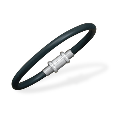 Black Rubber Bracelet with Magnetic Closure