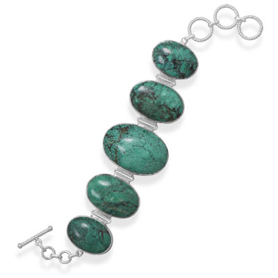 Turquoise Stone Toggle Bracelet