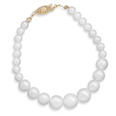 7.5" Bracelet with 6mm - 10.5mm Graduated Cultured Freshwater Pearls