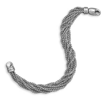 7" Oxidized Multistrand Box Chain Bracelet