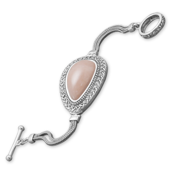 7.5" Pink Opal Toggle Bracelet
