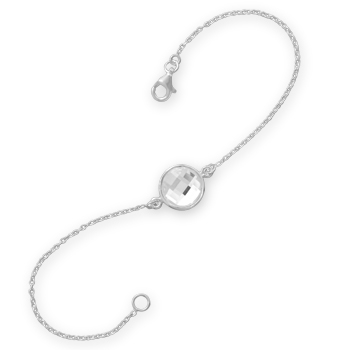 7.5" Bracelet with Clear Acrylic Bead