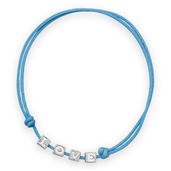 Adjustable Blue Stretch "LOVE" Bracelet