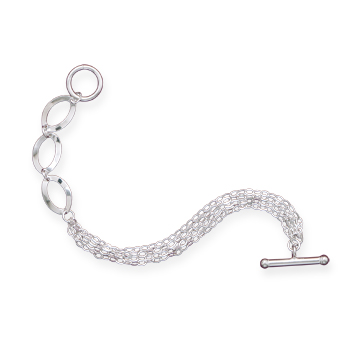 7.5" Toggle Bracelet with Multistrand Link Design