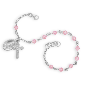 7" + .5" Crystal Rosary Charm Bracelet