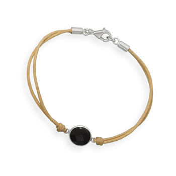 7" Cord Bracelet with Black Onyx