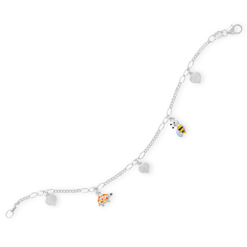 6" Heart, Bee and Turtle Charm Bracelet