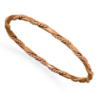 Rope Twist Design Copper Bangle