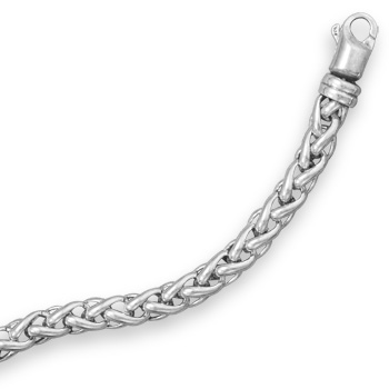 9.5" Oxidized Wheat Chain Bracelet