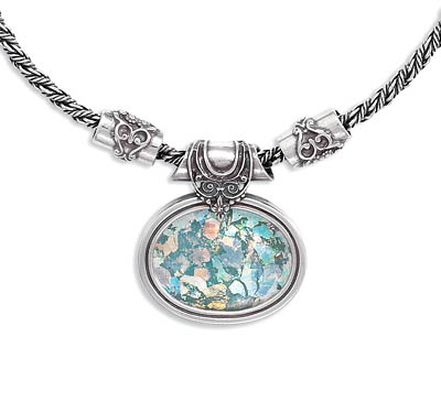 18" Ancient Roman Glass Necklace