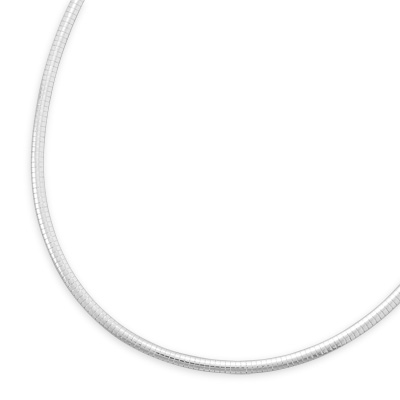 18" 4mm Domed Omega Necklace