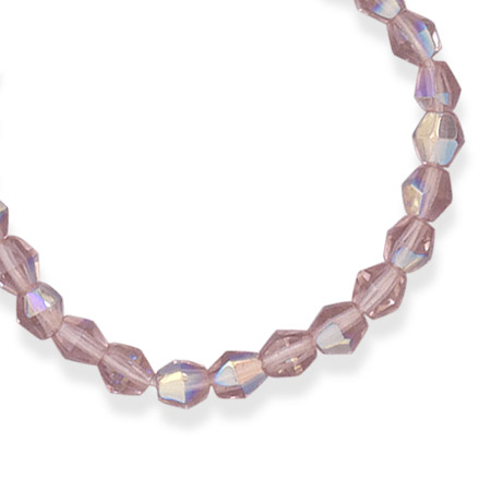 13" + 2" Extension Pink Czech Glass Bead Necklace