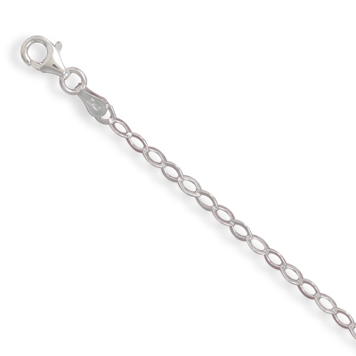 7" Flat Diamond Shape Link Chain Bracelet