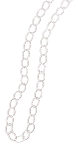 60" Hammered Oval Link Necklace