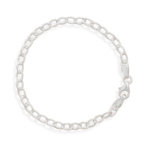7" Oval Diamond Cut Link Bracelet