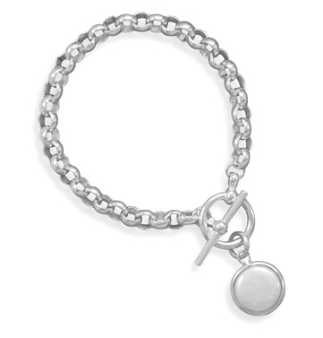 7" Toggle Bracelet with Cultured Freshwater Coin Pearl