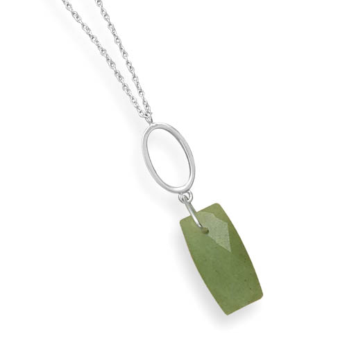 Faceted Green Aventurine Drop Necklace