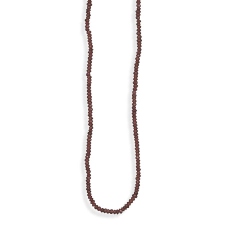 16"+2" Extension Faceted Garnet Bead Necklace