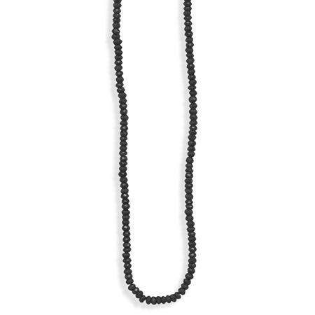 Faceted Black Spinel Bead Necklace