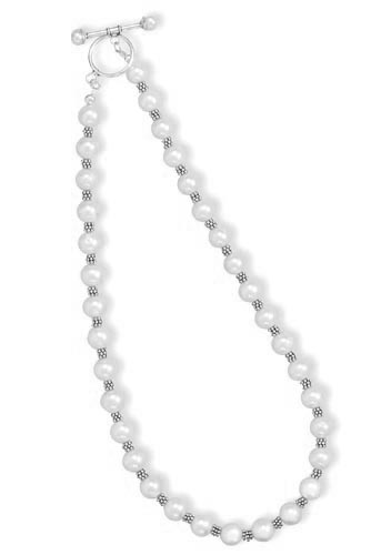 16" White Cultured Freshwater Pearl Toggle Necklace