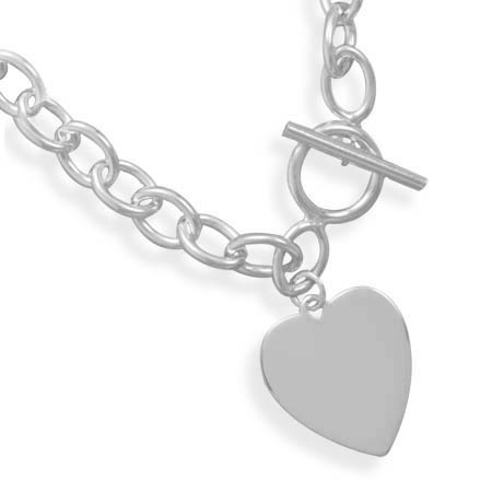 7" Toggle Bracelet with Heart Tag