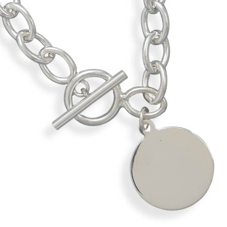 7" Toggle Bracelet with 21mm Round Tag on Ring