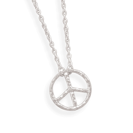 16" Peace Sign Necklace