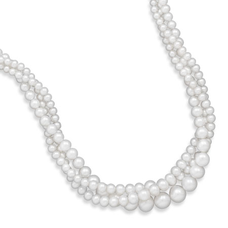 17" Triple Strand Graduated Freshwater Pearl Necklace