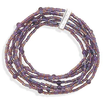 7" Multistrand Glass Bead Bracelet