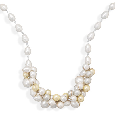 16"+2" Multicolor Shell Base Pearl Necklace