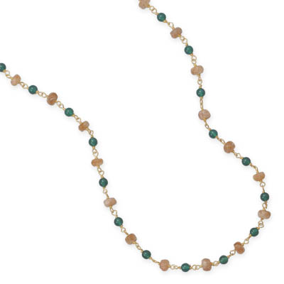 18" 14 Karat Gold Plated Multibead Necklace