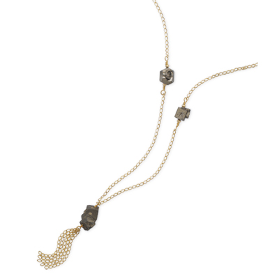 27" 14/20 Gold Filled Necklace with Pyrite Stone