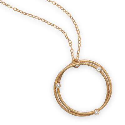 16" + 2" 12/20 Gold Filled Necklace with Double Circle Design