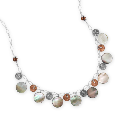 16"+1" Two Tone Shell Necklace