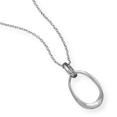 18" Oval Necklace with Diamond Accent