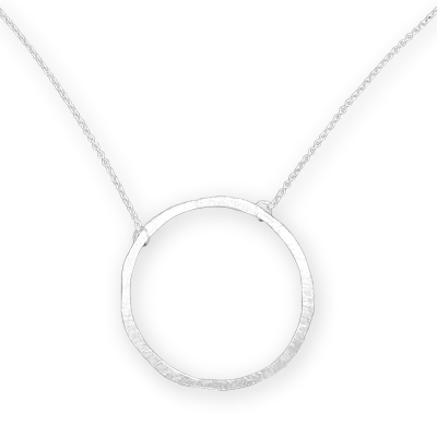 16" Textured Circle Necklace