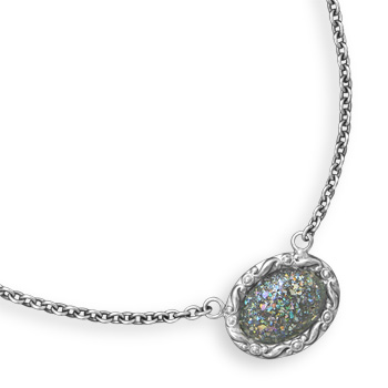 18" Oval Roman Glass Necklace