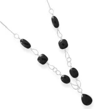 18" Multishape Black Onyx Necklace