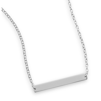 16" + 2" Thin Engravable Bar Necklace