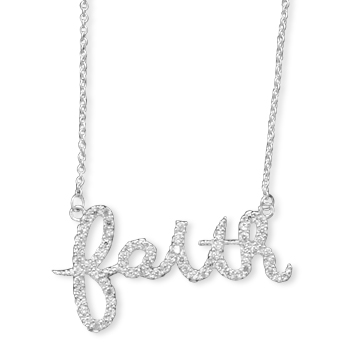 16" CZ "faith" Necklace