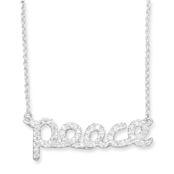 16" CZ "peace" Necklace