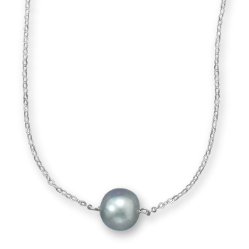 16" + 2" Silver Cultured Freshwater Pearl Necklace