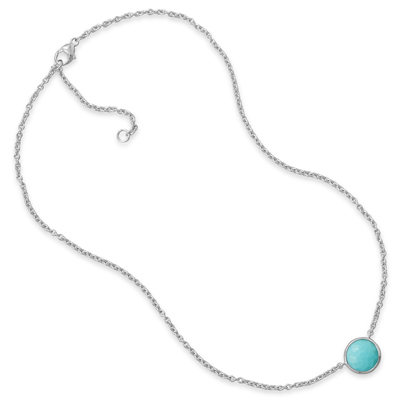 16" + 2" Freeform Faceted Turquoise Necklace