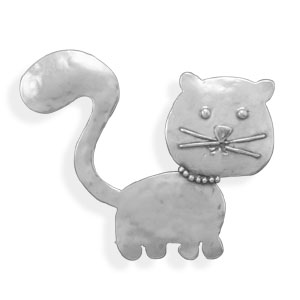 Oxidized Cat Pin/Pendant