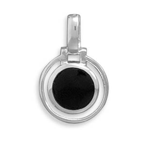 Open Design Round Black Onyx Pendant