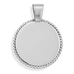 Engravable Pendant with Rope Edge