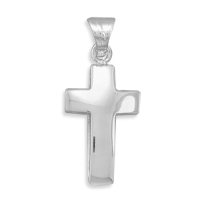 Small Hollow Polished Cross Pendant