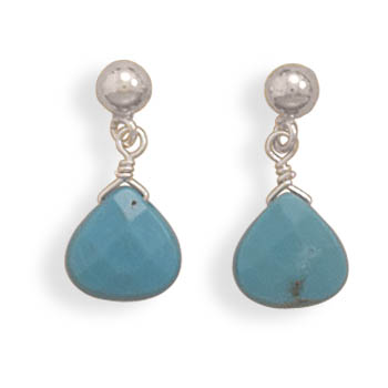 Faceted Turquoise Earrings