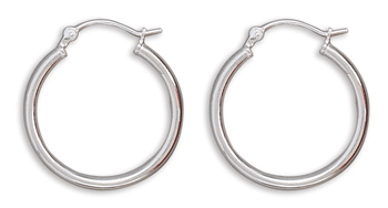 2mm x 24mm Hoop Earrings with Click