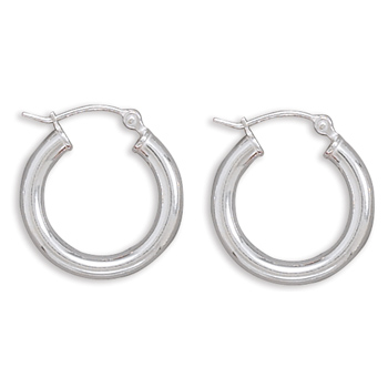 3mm x 20mm Hoop Earrings with Click